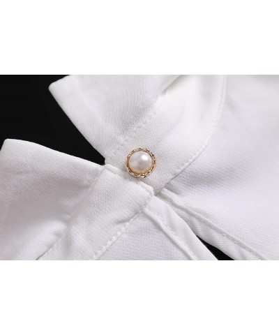 White Fake Collar Dickey False Collar Detachable Lapel Shirt Fake False Collar for Women Girls B-white $9.34 Blouses