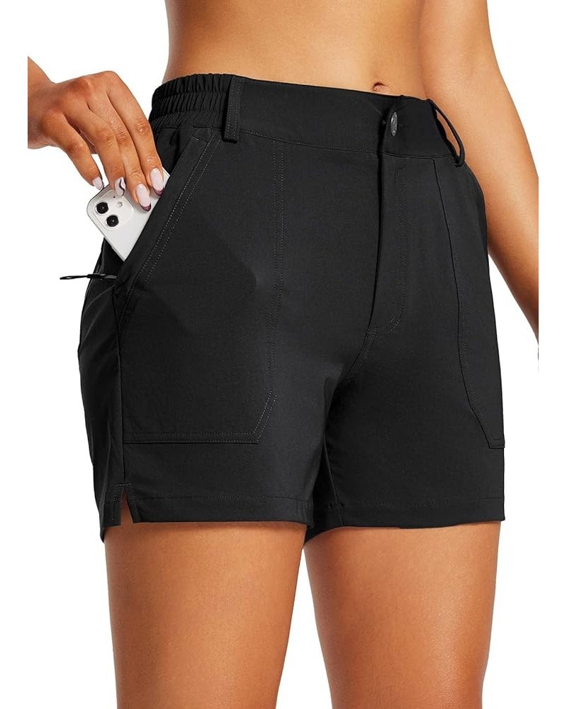 Women's 4.5" Golf Hiking Shorts Stretch Quick Dry with Zipper Pockets Outdoor Causal Summer Shorts UPF 50+ Black $24.50 Shorts