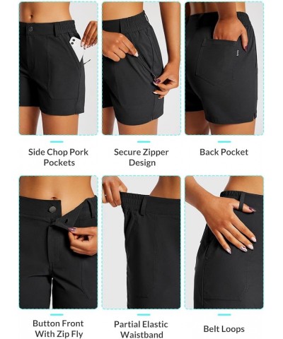 Women's 4.5" Golf Hiking Shorts Stretch Quick Dry with Zipper Pockets Outdoor Causal Summer Shorts UPF 50+ Black $24.50 Shorts