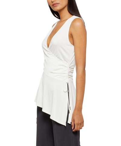 Women's Asymmetrical Drawstring Top Off-white $21.14 Blouses