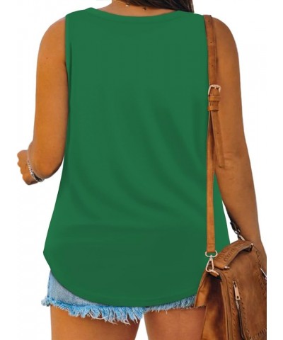 Plus Size St. Patrick's Day Shirts for Women Summer Casual Short Sleeve Green Tops 54_spe Green $13.50 Others