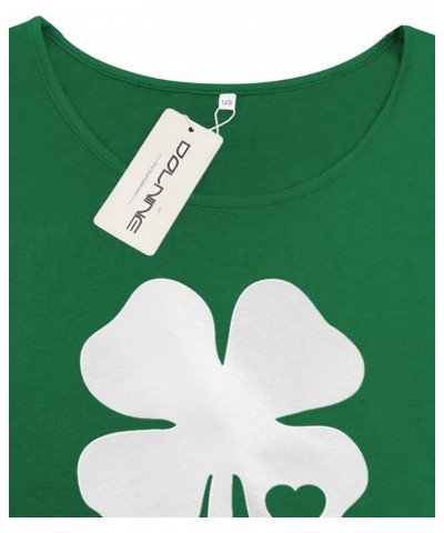 Plus Size St. Patrick's Day Shirts for Women Summer Casual Short Sleeve Green Tops 54_spe Green $13.50 Others