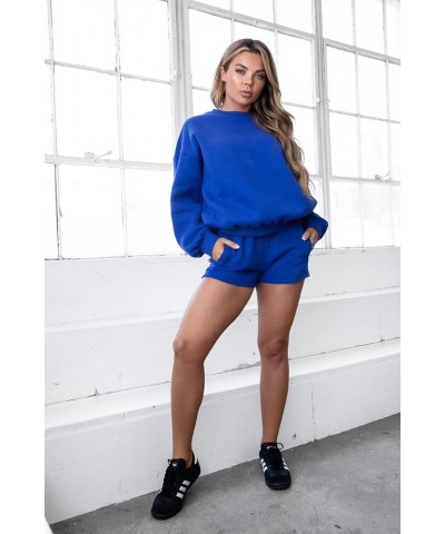 Women’s Casual Comfy Sweat Short’s with Elastic Waist Band and Pockets Athletic Lounge Shorts Royal Blue $17.63 Activewear