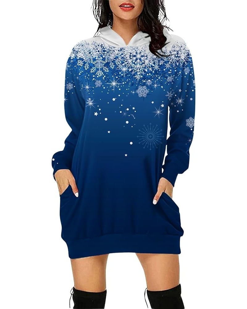 Women's Crewneck Sweatshirts Graphic Sleeve Hoodie Christmas Printed Sweatshirt Top Crew Neck Sweatshirts 5-blue $11.76 Hoodi...