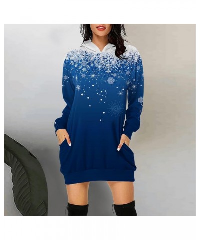 Women's Crewneck Sweatshirts Graphic Sleeve Hoodie Christmas Printed Sweatshirt Top Crew Neck Sweatshirts 5-blue $11.76 Hoodi...