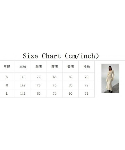 Women See Through Knit Long Dress Long Sleeve Crochet Maxi Bodycon Dress Backless Beach Bikini Cover Up Dresses Ca White Fril...