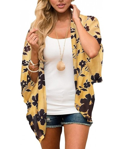 Women's Floral Kimono Cardigan Casual Chiffon Tops Loose Beach Cover Ups S66 $11.12 Swimsuits