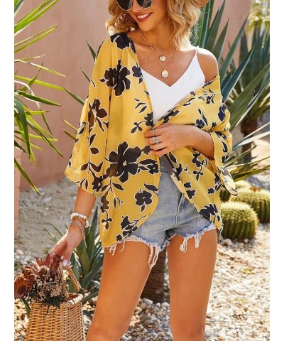 Women's Floral Kimono Cardigan Casual Chiffon Tops Loose Beach Cover Ups S66 $11.12 Swimsuits