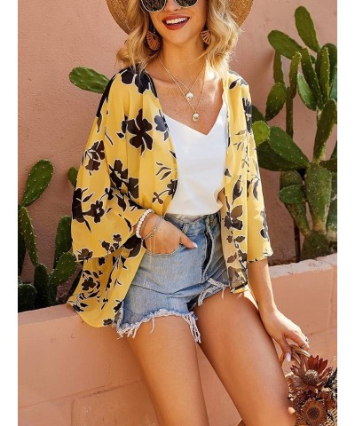 Women's Floral Kimono Cardigan Casual Chiffon Tops Loose Beach Cover Ups S66 $11.12 Swimsuits