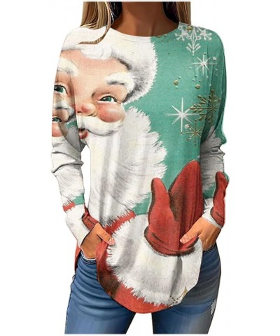 Merry Christmas Shirts for Women Casual Long Sleeve top Oversized Crewneck Sweatshirt Xmas Print Casual Pullover 96-christmas...