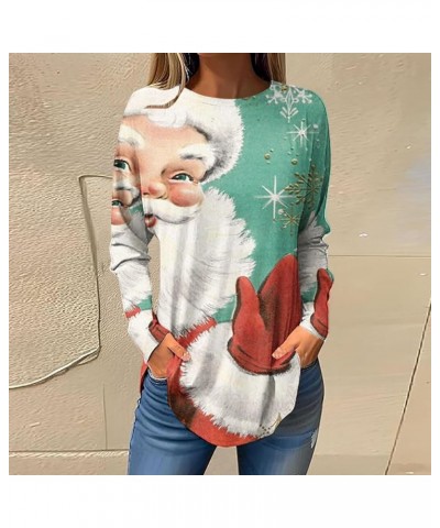 Merry Christmas Shirts for Women Casual Long Sleeve top Oversized Crewneck Sweatshirt Xmas Print Casual Pullover 96-christmas...