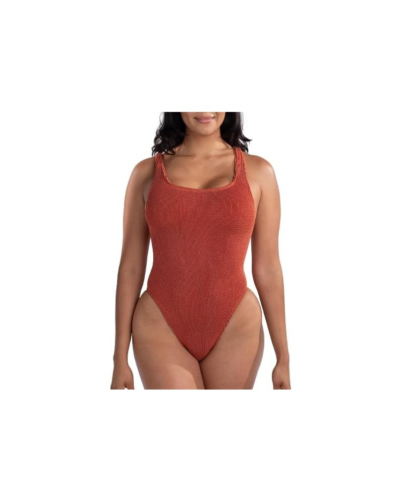 AndoFin One Piece Swimsuit Women - Universal Fit Crinkle Bathing Suits for Women, Liberation Sunbaked Terra Cotta $49.29 Swim...