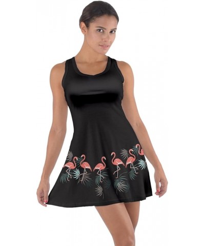 Womens Tank Dress Flamingo Summer Cotton Racerback Dress, XS-5XL Flamingo Black $16.73 Dresses