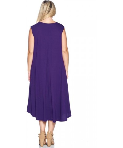 Modern Kiwi® Women's Plus Size Basic Sleeveless Loose Fit Pocket Midi Maxi Dress (1X-4X) Dark Purple $19.03 Dresses