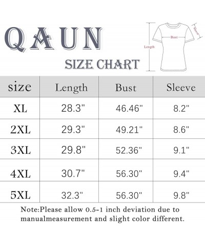 Plus Size Valentine's Day Shirts for Women Heart Print Graphic Tees Teacher Valentine Shirt Casual Tops Darkgrey1 $16.56 Tops