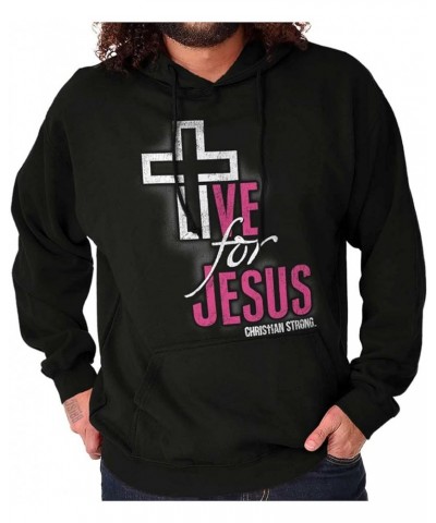 Live for Jesus Religious Faith Hoodie Sweatshirt Women Men Black $15.37 Hoodies & Sweatshirts