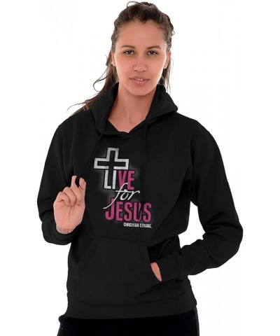 Live for Jesus Religious Faith Hoodie Sweatshirt Women Men Black $15.37 Hoodies & Sweatshirts