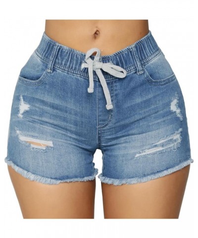 Women's Oversize Distressed Jeans Hot Pants Denim Cut-Offs Ripped Cuffed Daisy Dukes Jeans Shorts D-lightblue $12.25 Shorts