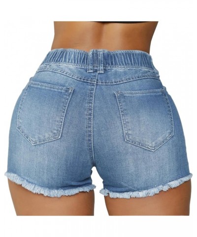 Women's Oversize Distressed Jeans Hot Pants Denim Cut-Offs Ripped Cuffed Daisy Dukes Jeans Shorts D-lightblue $12.25 Shorts