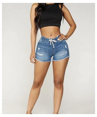 Women's Oversize Distressed Jeans Hot Pants Denim Cut-Offs Ripped Cuffed Daisy Dukes Jeans Shorts D-lightblue $12.25 Shorts