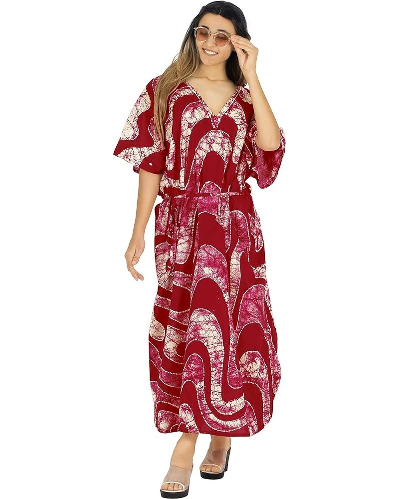 Women's Elegant Maxi Kaftan Dress Caftan Loungewear Dashiki House Dresses for Women Ethnic, Red $13.05 Swimsuits