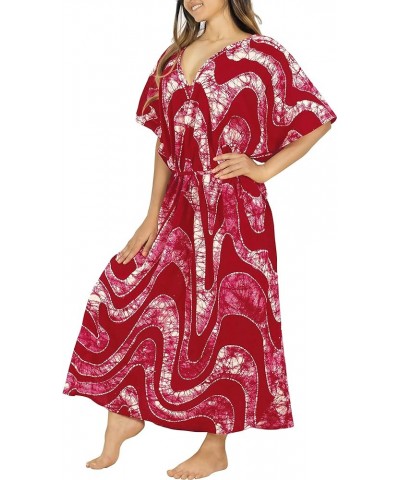 Women's Elegant Maxi Kaftan Dress Caftan Loungewear Dashiki House Dresses for Women Ethnic, Red $13.05 Swimsuits