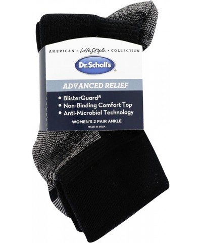 Women's Advanced Relief Blisterguard Socks-2 & 3 Pair Packs-Non-Binding Cushioned Comfort Textured Black - Ankle (2 Pairs) $1...