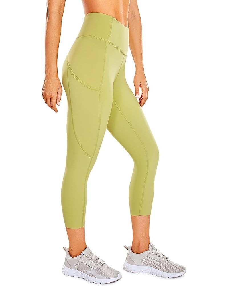 Women's Naked Feeling Workout Leggings 19" - High Waist Gym Capris Leggings with Pockets Lemon Vibe $14.70 Activewear