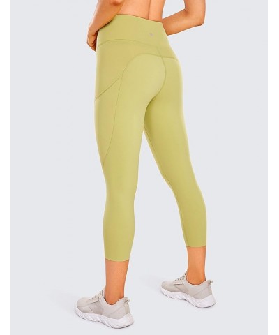 Women's Naked Feeling Workout Leggings 19" - High Waist Gym Capris Leggings with Pockets Lemon Vibe $14.70 Activewear