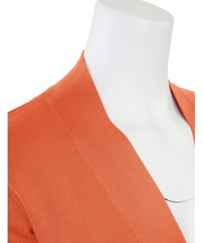 3/4 Sleeve Solid Open Bolero Cropped Cardigan for Women (S-3XL) Msg1-orange $11.20 Sweaters