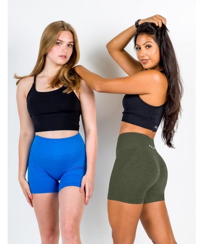 Womens Workout Shorts Seamless Scrunch Butt Gym Shorts High Waisted Yoga Athletic Booty Shorts 01 Army Green $10.00 Activewear