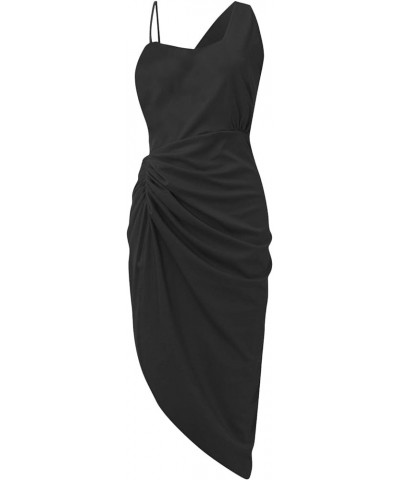 Sexy Dresses for Women 2023 Sleeeless Midi Bodycon Slit Dress Sexy Wrap Party Club Dresses A-black $11.87 Dresses