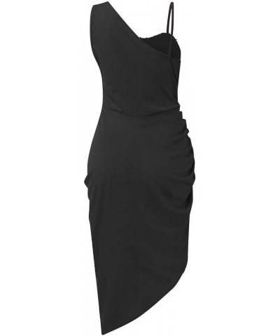 Sexy Dresses for Women 2023 Sleeeless Midi Bodycon Slit Dress Sexy Wrap Party Club Dresses A-black $11.87 Dresses