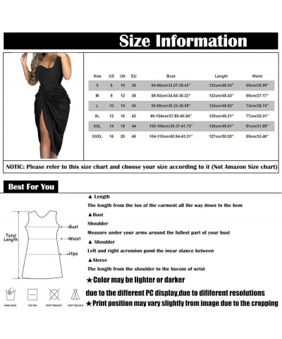 Sexy Dresses for Women 2023 Sleeeless Midi Bodycon Slit Dress Sexy Wrap Party Club Dresses A-black $11.87 Dresses