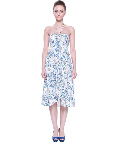 Women's Hawaiian Butterfly Dress in White Blue Hibiscus Print White Blue Hibiscus Print $9.20 Dresses