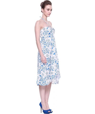 Women's Hawaiian Butterfly Dress in White Blue Hibiscus Print White Blue Hibiscus Print $9.20 Dresses