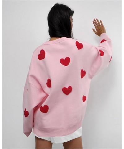 Women Y2k Knit Pullover Sweaters Star Print Knitted Sweatshirt Long Sleeve Vintage Jumper Oversized Knitwear E-pink Five $11....