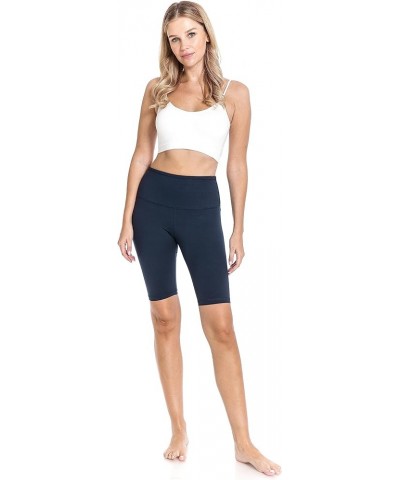 Women's High Waisted Athletic Yoga Shorts, Workout Shorts for Women 10 inch Navy $7.01 Activewear