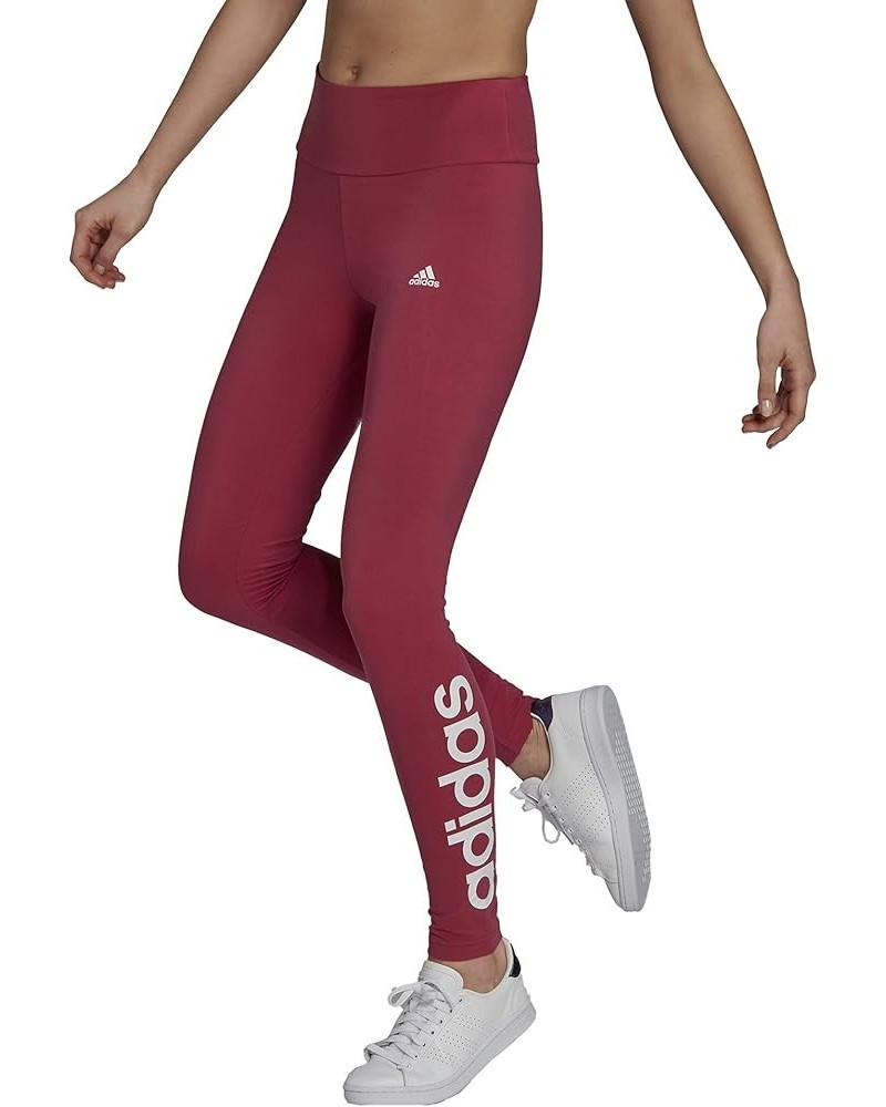 Women's Essentials High-Waisted Logo Leggings Wild Pink/White $12.92 Activewear