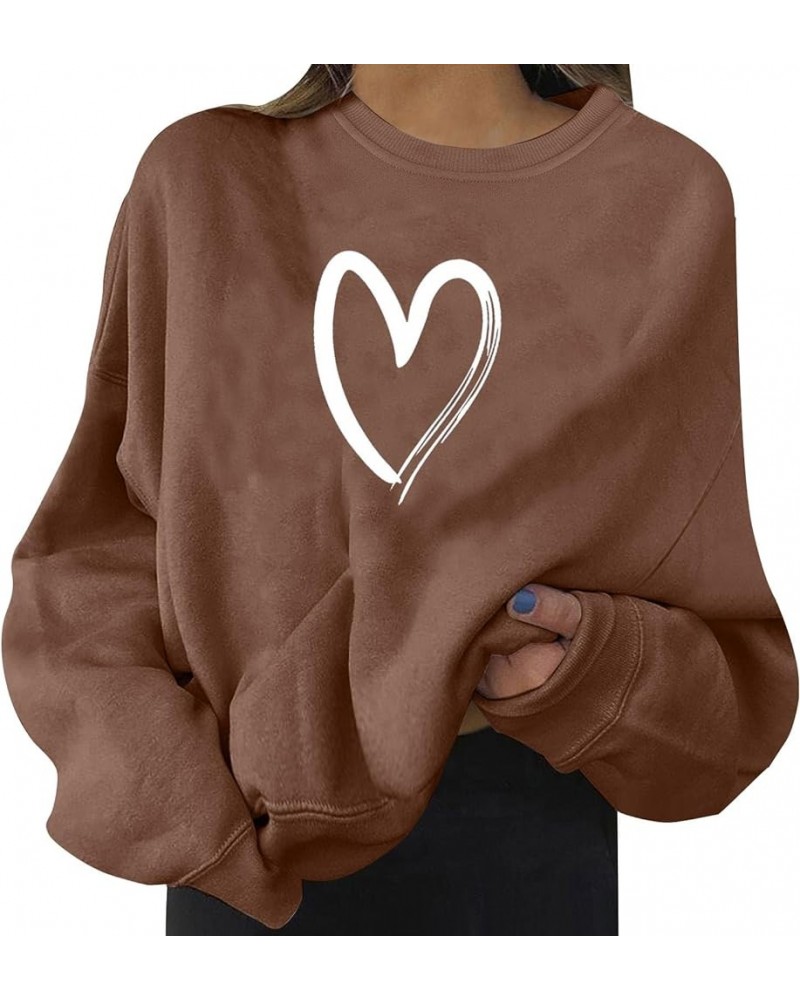 Cute Hoodies for Girls 10-12 Years Old Women's Graphic Sweatshirt Long Print Sleeve Casual Top Pullover Z011-coffee $8.95 Tops