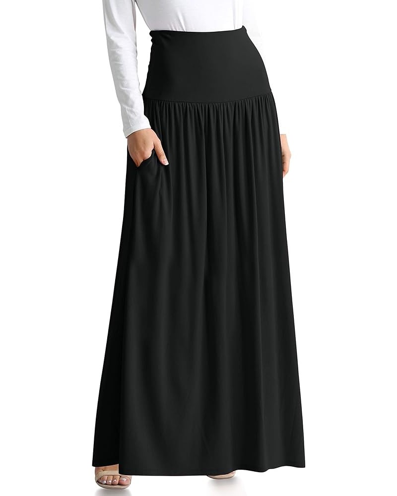 Maxi Skirts for Women Ankle Length Skirt Casual Long Skirt High Waisted Maxi Skirt Reg and Plus Size Skirt Long Skirt Black $...