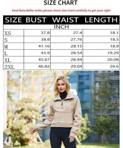 Spring Outfits for Women 2024 Athletic Fashion Sweatshirt Fleece Lined half Zip Pullover Thumb Hole Workout Tops Khaki $17.14...