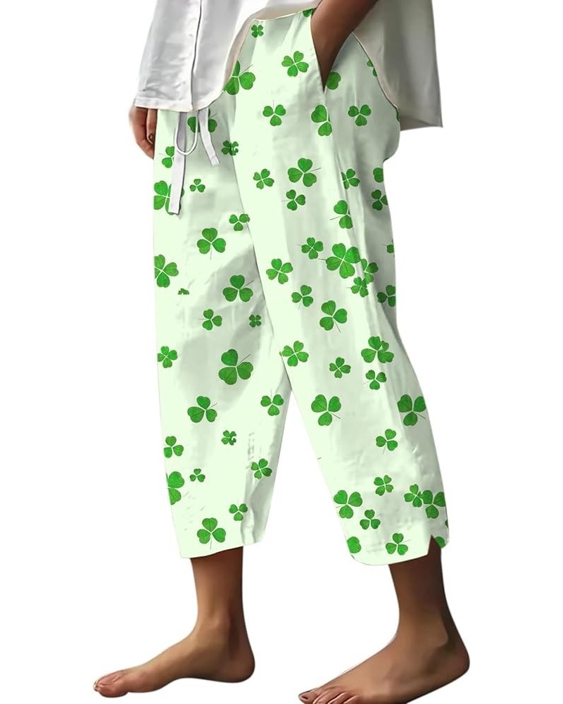 St Patricks Day Clover Leggings for Women Workout Running Legging Green Irish Yoga Pants for Gift and Parties Z-st Pattys Whi...