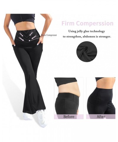 Flare Leggings for Women with Pockets High Waist Tummy Control Yoga Pants Compression Bootcut Leggings Black-flare $12.08 Act...