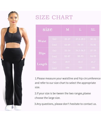 Flare Leggings for Women with Pockets High Waist Tummy Control Yoga Pants Compression Bootcut Leggings Black-flare $12.08 Act...