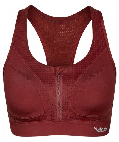 Sports Bras for Women High Impact Racerback Workout Bra for Running for Plus Size Red + Half Open Zipper $17.63 Lingerie