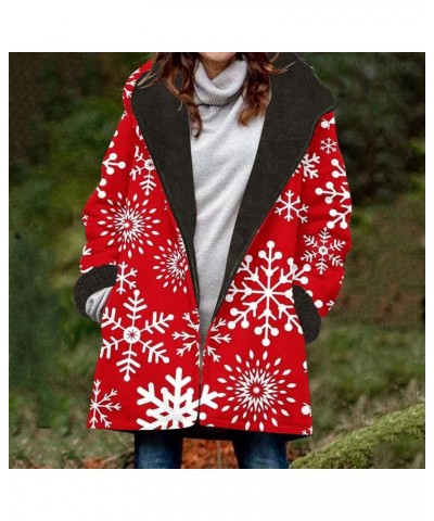 Winter Coats for Women Winter Warm Fleece Lined Sherpa Hoodies Jackets Zip Up Thick Velvet Down Jacket Puffer Coat 16 Red $17...