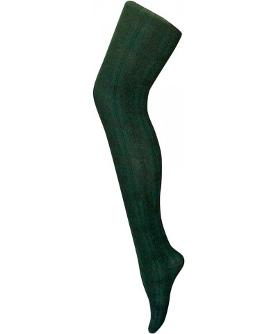 Womens 80 denier vintage opaque tights with patterned design Skye Dark Green $9.50 Socks