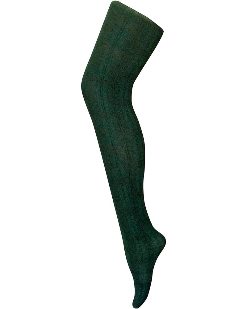 Womens 80 denier vintage opaque tights with patterned design Skye Dark Green $9.50 Socks