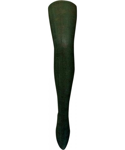 Womens 80 denier vintage opaque tights with patterned design Skye Dark Green $9.50 Socks